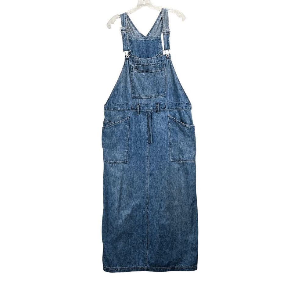 Vtg Faded Glory Denim Overall Maxi Dress XL Blue Jean Bib Jumper Pinafore 90s - Picture 2 of 12